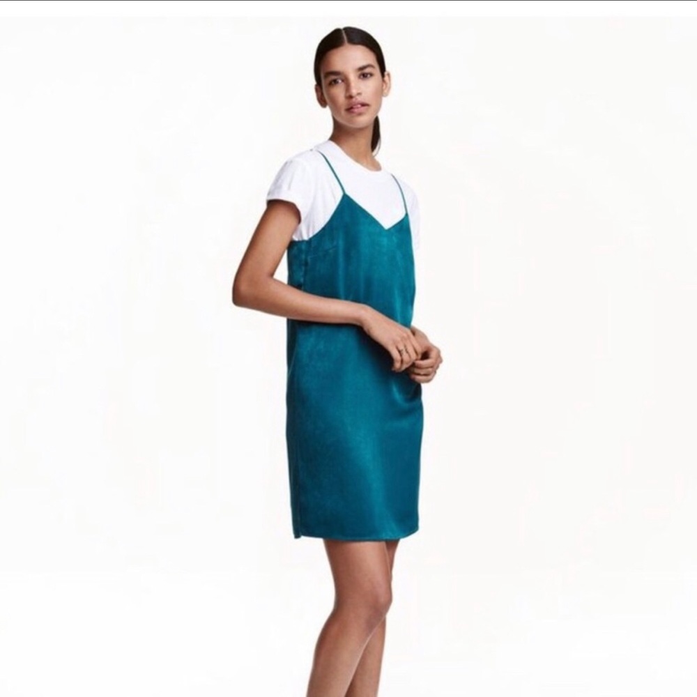 Satin mini slip dress